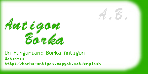 antigon borka business card